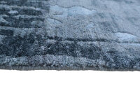 Teppich Nepal Handgeknüpft Seide Wolle Rug 250x350 cm Tappeto anthrazit grau