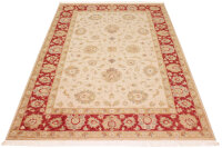 Teppich Ziegler Ariana 200x300 cm 100% Wolle Handgeknüpft Umrandung beige rot