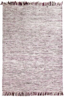 Teppich Sunshine Handwebteppich 170x230 cm 100% Wolle Rug Handgewebt creme lila