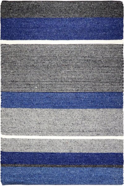 Teppich Brinker Carpets Kjul 170x230 cm 100% Wolle Rug Handgewebt grau blau