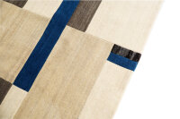 Teppich Nepal Pachwork Handgeknüpft 250x245 cm 100% Wolle blau braun beige