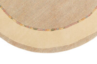 Teppich Original Nepal Rund Handgeknüpft 150x150 cm 100% Wolle Rug beige meliert