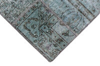 Teppich Vintage Patchwork Stone Wash 170x230 cm 100% Wolle Handgeknüpft blau