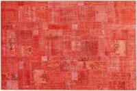 Teppich Vintage Patchwork Stone Wash 170x230 cm 100% Wolle Handgeknüpft rot