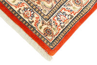 Teppich Orient Indo Herati fein 90x160 cm 100% Wolle Handgeknüpft Rug creme rot