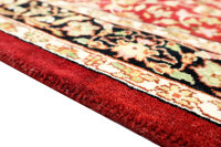 Teppich Orient Indo Sarough fein 90x150 cm 100% Wolle Handgeknüpft schwarz rot