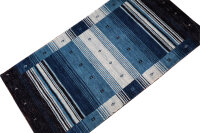 Teppich Gabbeh Loom 70x140 cm Handgewebt Carpet Rug Tapijt 100% Wolle blau