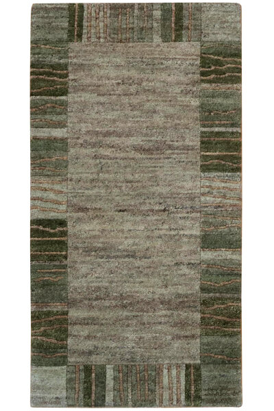 Teppich Original Nepal Caymann Handgeknüpft 100% Wolle 70x140 cm Carpet Rug grün