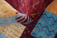 Teppich Perser Gabbeh Loribaft Nomad 250x350 cm Handgeknüpft Rug 100% Wolle rot