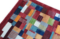 Teppich Perser Gabbeh Loribaft Nomad 250x350 cm Handgeknüpft Rug 100% Wolle rot