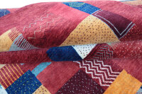 Teppich Perser Gabbeh Loribaft Nomad 250x350 cm Handgeknüpft Rug 100% Wolle rot