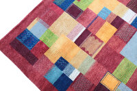 Teppich Perser Gabbeh Loribaft Nomad 250x350 cm Handgeknüpft Rug 100% Wolle rot
