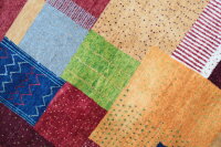 Teppich Perser Gabbeh Loribaft Nomad 250x350 cm Handgeknüpft Rug 100% Wolle rot