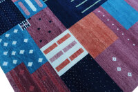Designer Teppich Patchwork fein 250x350 cm 100% Wolle Handgeknüpft multi