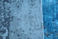 Designer Teppich Lavish fein 250x350 cm 100% Wolle Handgeknüpft Rug blau grau