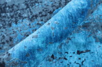 Designer Teppich Lavish fein 250x350 cm 100% Wolle Handgeknüpft Rug blau grau