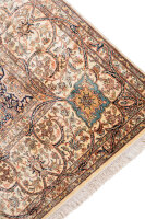 Teppich Orient Kaschmir 100% Reine Seide Handgeknüpft 270x270 cm Kashmir beige