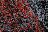Design Teppich Lava 250x300 cm Wolle Bambus Seide Handgeknüpft Rug orange grau