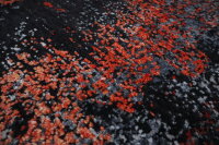 Design Teppich Lava 250x300 cm Wolle Bambus Seide Handgeknüpft Rug orange grau