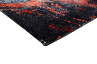 Design Teppich Lava 250x300 cm Wolle Bambus Seide Handgeknüpft Rug orange grau