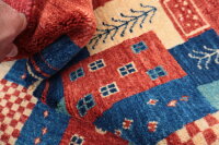 Teppich Perser Gabbeh Läufer 85x290 cm Handgeknüpft Carpet Rug 100% Wolle rot