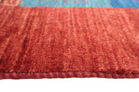 Teppich Perser Gabbeh Läufer 85x290 cm Handgeknüpft Carpet Rug 100% Wolle rot