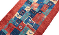 Teppich Perser Gabbeh Läufer 85x290 cm Handgeknüpft Carpet Rug 100% Wolle rot