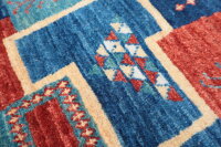 Teppich Perser Gabbeh Läufer 85x290 cm Handgeknüpft Carpet Rug 100% Wolle rot