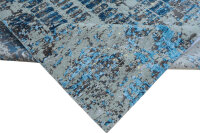 Designer Teppich Lavish fein 250x350 cm 100% Wolle Handgeknüpft braun blau grau