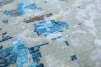Designer Teppich Lavish fein 250x350 cm 100% Wolle Handgeknüpft braun blau grau