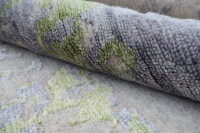 Teppich Nepal Handgeknüpft Seide Wolle Rug 250x300 cm Rug Pistazien grün grau