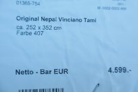 Teppich Original Nepal Vinziano Tami Handgeknüpft 100% Wolle 250x350 cm Rug grau