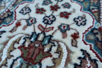 Teppich Orient Indo Felder Ghom 250x300 cm Carpet 100% Wolle Handgeknüpft creme