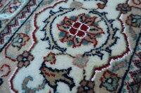 Teppich Orient Indo Felder Ghom 250x300 cm Carpet 100% Wolle Handgeknüpft creme