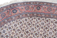 Teppich Orient Indo Herati oval 300x400 cm 100% Wolle Handgeknüpft Rug creme