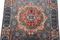 Teppich Orient Afghan Ziegler Mamluk 100x150 cm 100% Wolle Handgeknüpft Rug grau