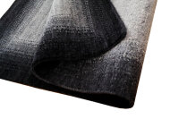 Teppich Nepal Musterring Montana Meli Handgeknüpft 100% Wolle 70x140 cm grau