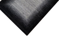 Teppich Nepal Musterring Montana Meli Handgeknüpft 100% Wolle 70x140 cm grau