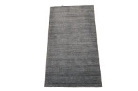 Designer Teppich Musterring Malibu Deluxe Handgewebt Viskose 70x140 cm silber