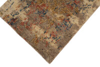 Teppich Nepal Musterring Savannah Handgeknüpft Wolle 70x140 cm blau gold beere