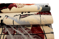 Teppich MTM Aric Handgeknüpft 70% Wolle 30% Viscose 80x140 cm creme grau rot