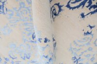 Designer Teppich Galaxy Fusion 120x180 cm Wolle K Seide Handgeknüpft blau creme
