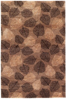 Designer Teppich 140x200 cm Wolle Bambus Seide Handgeknüpft Mammut grau braun