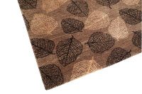 Designer Teppich 140x200 cm Wolle Bambus Seide Handgeknüpft Mammut grau braun