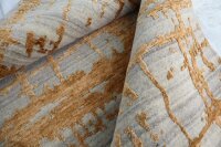 Designer Teppich Avantgarde 120x180 cm Wolle Bambus Seide Handgeknüpft grau gold