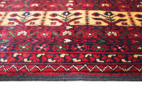 Teppich Orient Afghan 190x290 cm 100% Wolle Handgeknüpft Carpet Rug beige rot