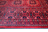 Teppich Orient Afghan 200x300 cm 100% Wolle Handgeknüpft Tappeto Carpet Rug rot