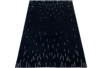 Teppich Original Nepal Handgeknüpft fein 100% Wolle 170x240 cm Rug weiß schwarz