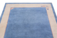 Teppich Original Nepal Handgeknüpft 100% Wolle 140x200 cm Rug hellblau beige