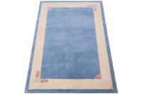 Teppich Original Nepal Handgeknüpft 100% Wolle 140x200 cm Rug hellblau beige